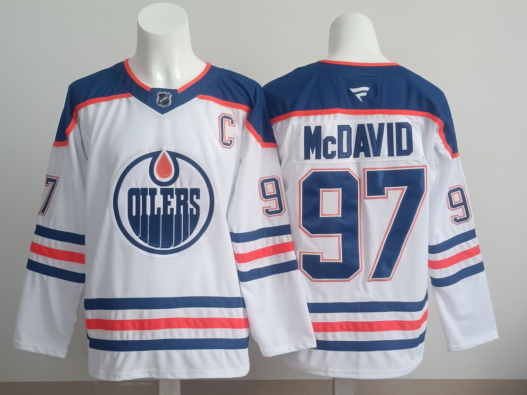Men 2025 Edmonton Oilers 97 Mcdavid White Fanatics Home Premium NHL Jersey style 1